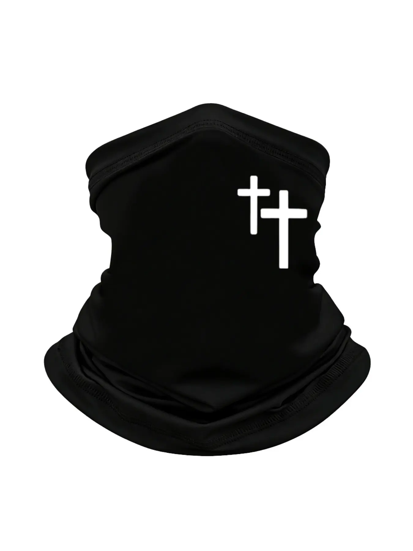 5pcs/2pcs/1pc Unisex Cross Printing Neck Gaiter Face Cover Windproof Dustproof Breathable Face Mask Scarf for Men Women Outdoor Sports Gift Hat