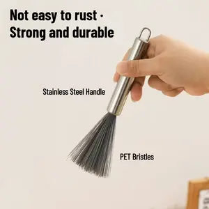 Stainless Steel Lint-Free Crevice Cleaning Brush – Rust-Proof Metal Bristle Scrubber for Dust, Grout, Window Tracks & Kitchen, Portable Multi-Surface Manual Sweeper for Household, Door & Cabinet Detail Cleaning