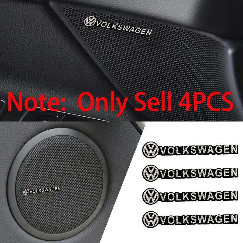 Car Audio Speaker 3D Aluminum Logo Sticker for Volkswagen GTI Polo Golf Tiguan Passat Jetta Lavida Sagitar Tayron Magotan Transporter Arteon Touareg CC Taigo Caddy