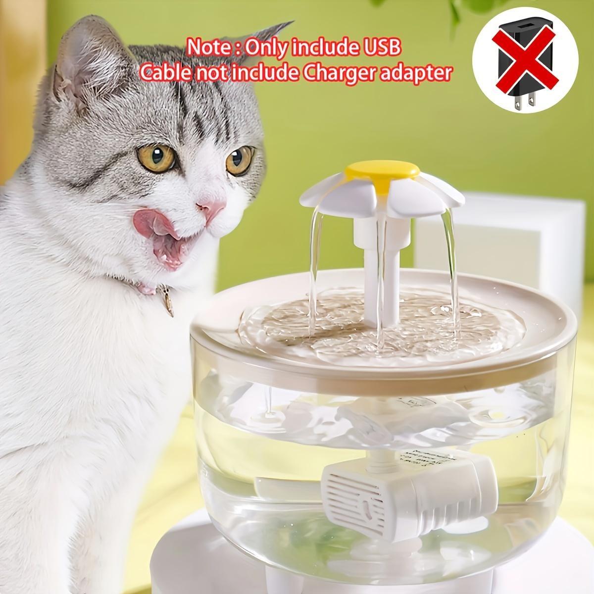 Clear Pet Water Fountain, USB-Rechargeable Automatic-Circulation Cat Water Dispenser, Indoor Cat Drinking Fountain, Automatic Water Feeder, Pet Drinking Supply Gift