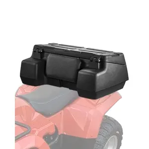 VEVOR ATV Rear Storage Box and Lounger, 95L ATV Cargo Box with Seat Backrest, Waterproof LLDPE Lockable Lounger Storage Box Fit Most ATVs with Rear Rack, Compatible with ATV, UTV, Can - Am Vehicles