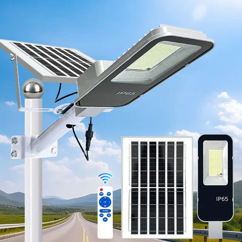 Solar Outdoor Lights with Motion Sensor & Remote Control, IP67 Waterproof Solar Powered Street Lights with Rechargeable Battery, Dusk to Dawn Auto On/Off LED Security Lights, Wall Mount Kit Included for Garden Patio Yard.