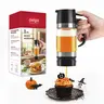Aelga 9oz Glass Honey Containers with Handle - Dustproof, Leak-Proof, Drip-Free Flow, Easy to Clean & Refill, Freshness-Maintaining Kitchen Utensil for Syrup, Seasoning