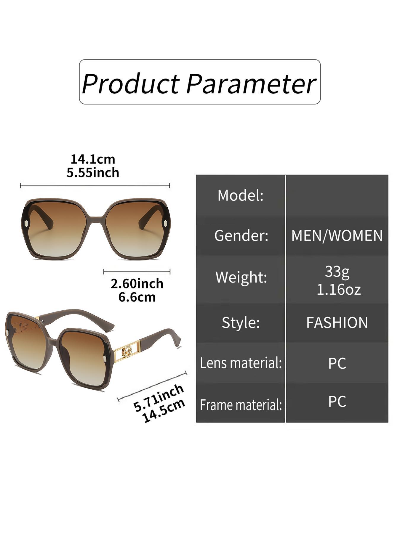 Unisex Simple Style Ombre Tinted Lens Modern Sunglasses, Trendy Casual Oversized Frame Sunglasses for Everyday Use, Fashion Accessories for Outdoor Activities, High Quality Sunglasses