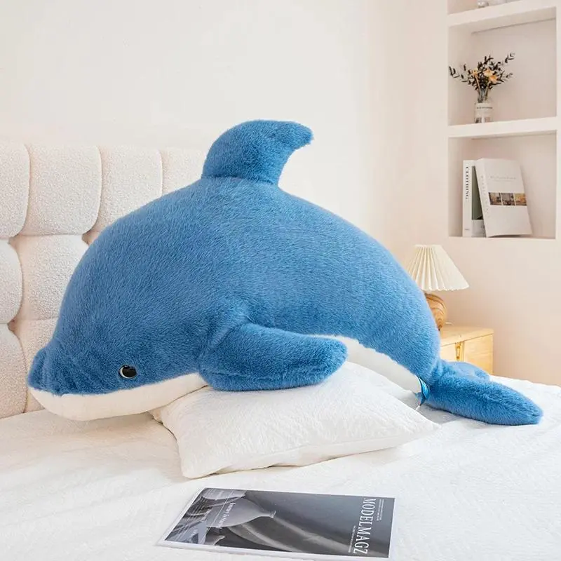 Stuffed Large Size Blue Whale Shark Dolhpin Plush Toy Cartoon Sea Animal Sealion Plush Toys Birthday Gifts
