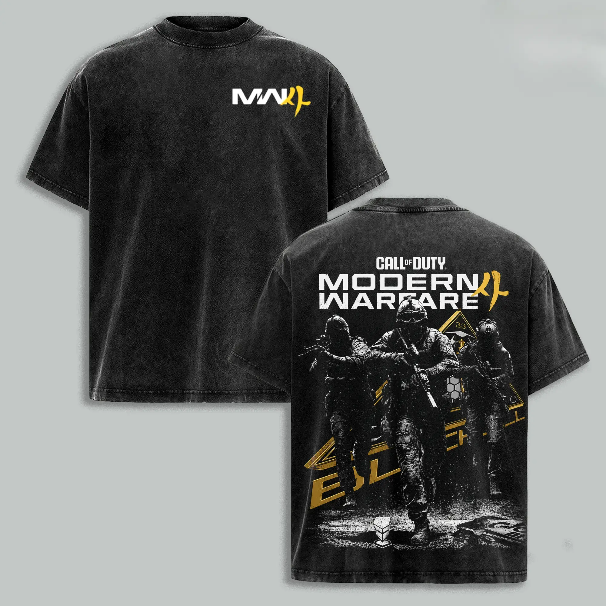 Vintage Call Of Duty Modern Warfare 2 Washed Graphic Tee, Oversized Tactical Military Gamer Streetwear Shirt, MW2 FPS Gaming T-Shirt, Special Forces Combat Gift Tee For Men, Retro Warzone Aesthetic Apparel