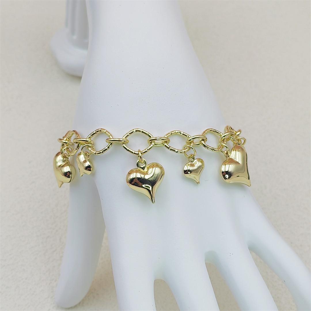 14K Gold Plated Brass Star & Heart Beaded Bracelet for Women, Vintage Boho Aesthetic Design, Multi-Wear Chain Bracelet & Choker, Anti-Tarnish & Dainty for Daily Wear & Casual Outfits