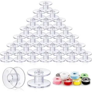 200 count Bobbins for Sewing Machine Plastic Class 15 Bobbin, Compatible with SA156 Sewing Machine Thread Embroidery Spool  Machines