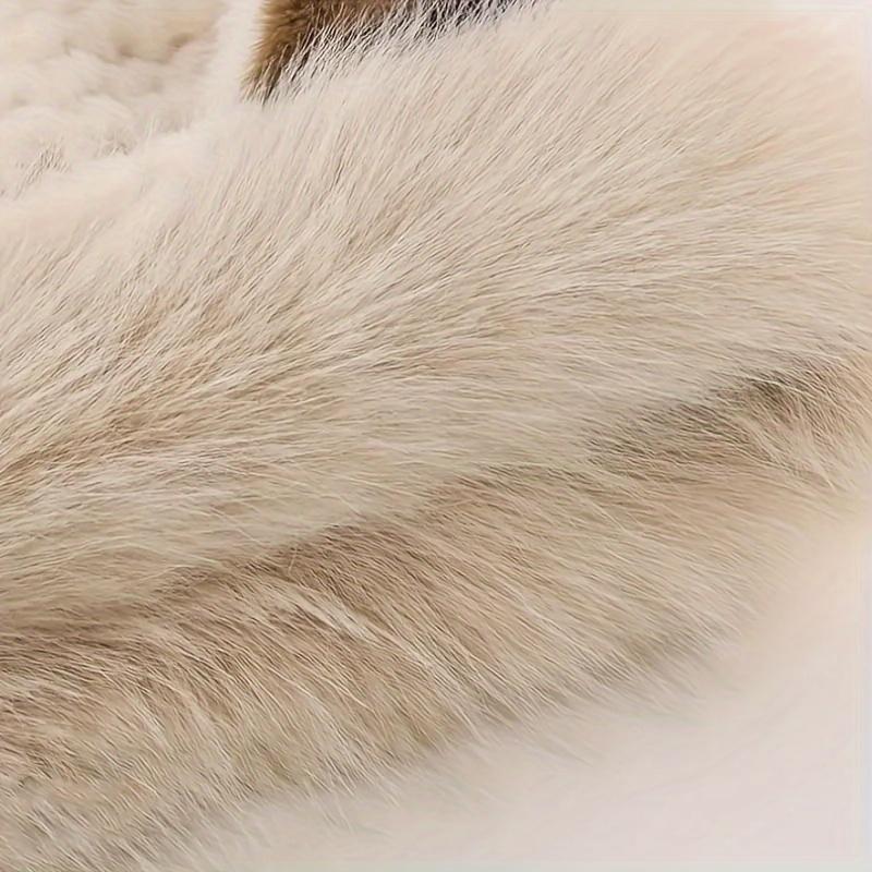 Upgraded Winter Plush Hooded Scarf Hat with Cartoon Ears, Solid Color Neck Warmer for Women