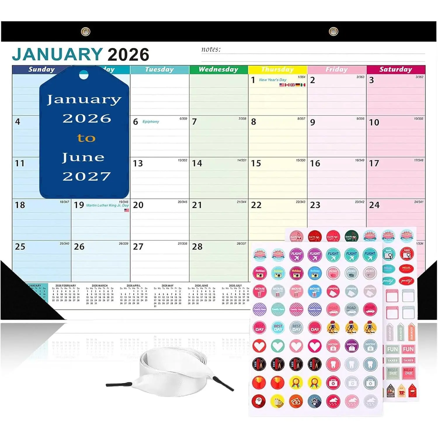 Desk Calendars 2026,18 Monthly Wall Calendar 2026-2027 Covers January 2026 to June 2027,Large 17" x 12" Desktop Planner with Corner Protectors, for Office School &