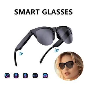 1 Pack 2 in 1 Bluetooth Smart Audio Sunglasses, Built-in Mic Stereo Wireless Smart Glasses with HD Call Function, IPX4 Waterproof Open Ear Speaker Eyewear for Cycling, Driving, Travel, Outdoor Sports and Daily Office Use