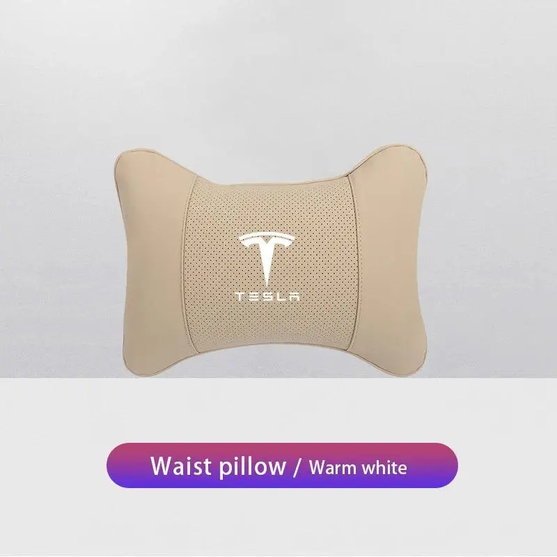 1Pcs Car Interior Headrest Seat Head Support Neck Pillow For Tesla Model 3 Y S X SpaceX Cybertruck Juguete Roadster Coil Bonina