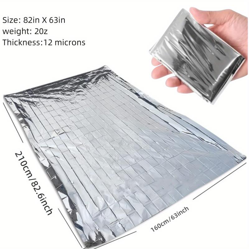 3/5/10pcs Emergency Thermal Blankets, 51" X 82", 63" X 82"Outdoor Survival Equipment Rescue Foil Thermal Blanket
