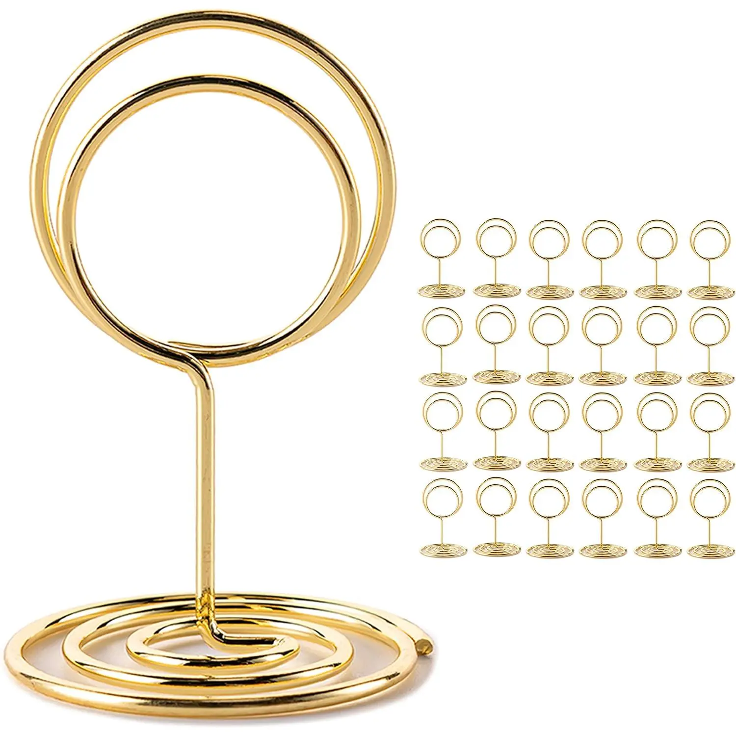 26Pcs Table Number Holders, Place Card Holder, Wire Picture Holder, Small Size Table Card Holders, Photo Holder for Centerpieces, Wedding Reception, Party, Birthday (Gold)