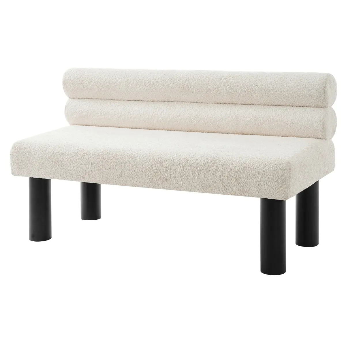 Modern Rich Beige Fabric Dining Bench - Upholstered with Foam Backrest, Rubber Wood Legs, Sturdy Build, 51.8in L x 23.2in W x 29.9in H, 300lb Support, Assembly Required, Easy Setup, Vibrant Teal Aesthetic for Dining Room
