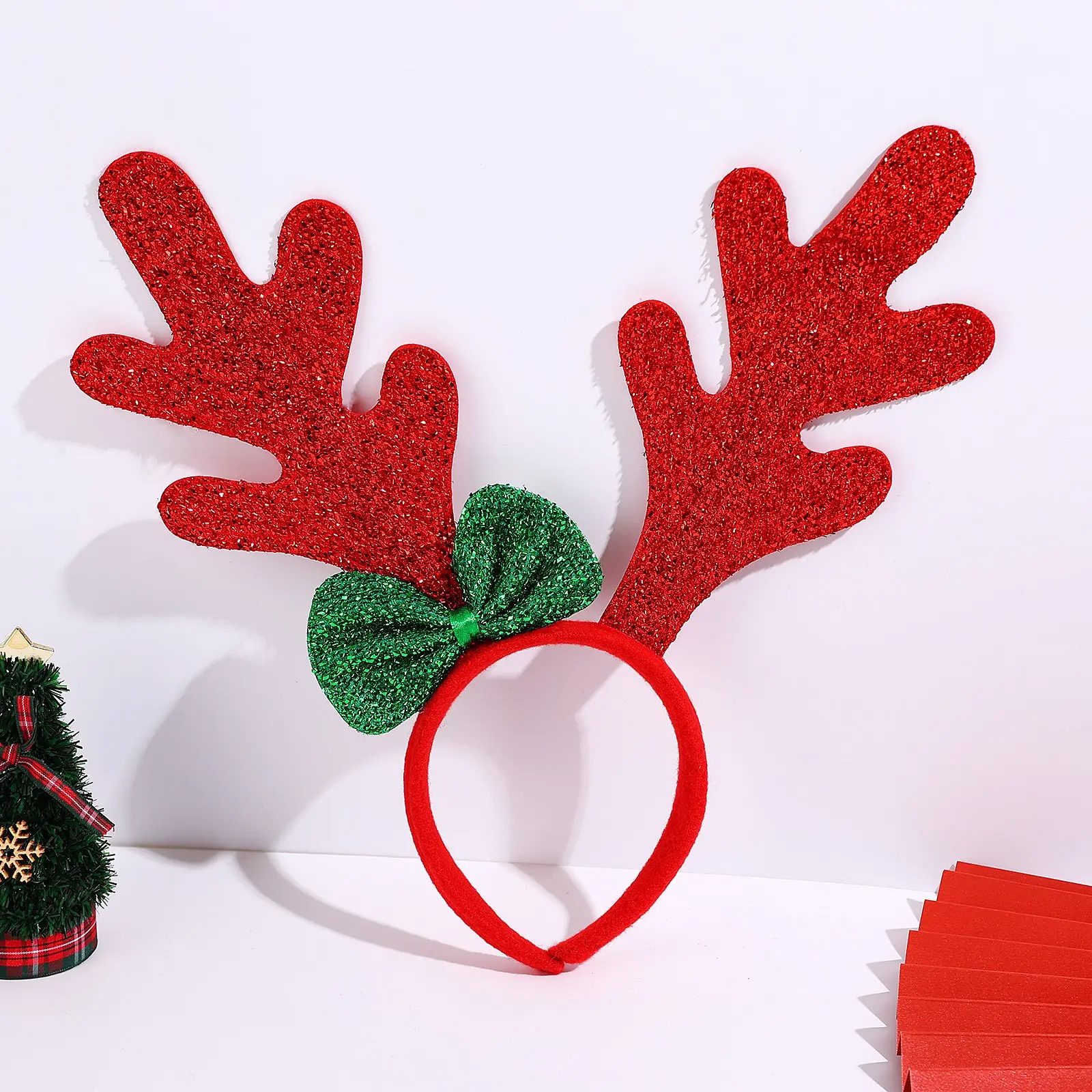 Christmas Hat with Antlers, Adult and Child Gift, Santa Claus Hat, Cartoon Christmas Decoration, Perfect Holiday Present
