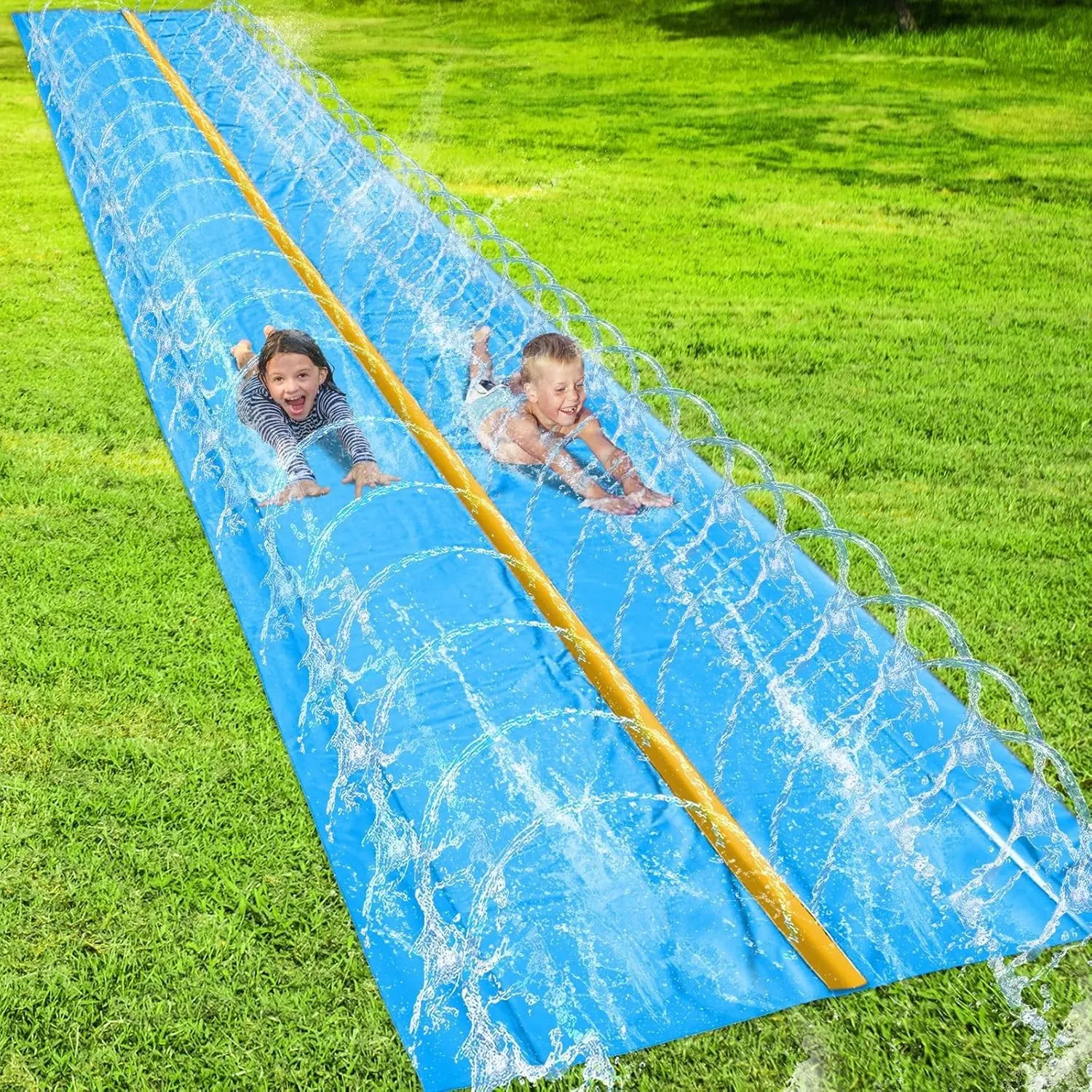 18 x 5 ft Slip and Slide, Water Slides for Kids - Backyard Waterslide, Outdoor Fun Summer Water Toys, Water Activities for Kids and Adults for Backyard Fun, Suitable for Ages 4-12+