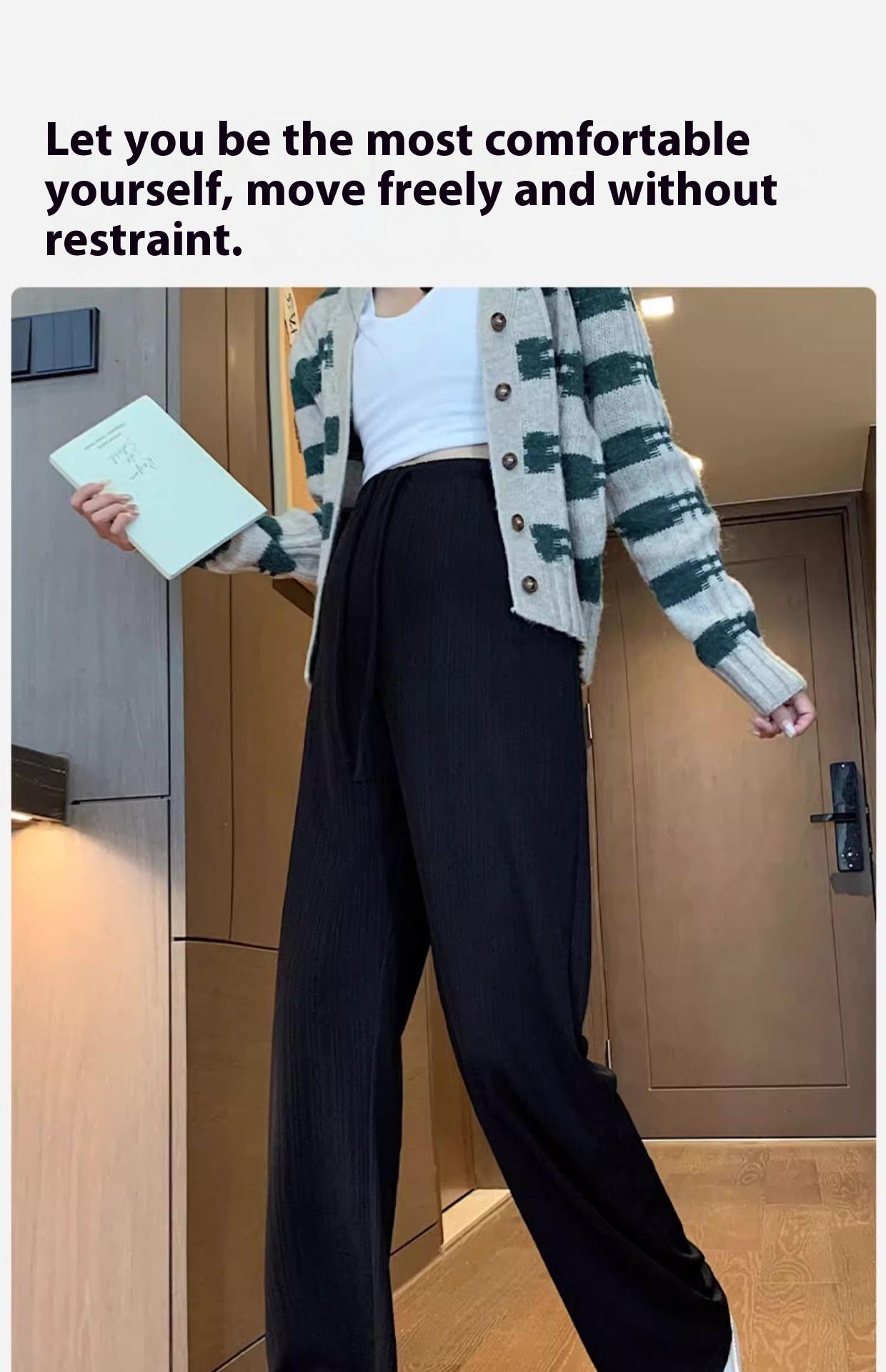 New Maternity Pants Spring and Fall Summer Petite No Toddler Drawstring Straight Pants Wide Leg Pants Pants Maternity Wear