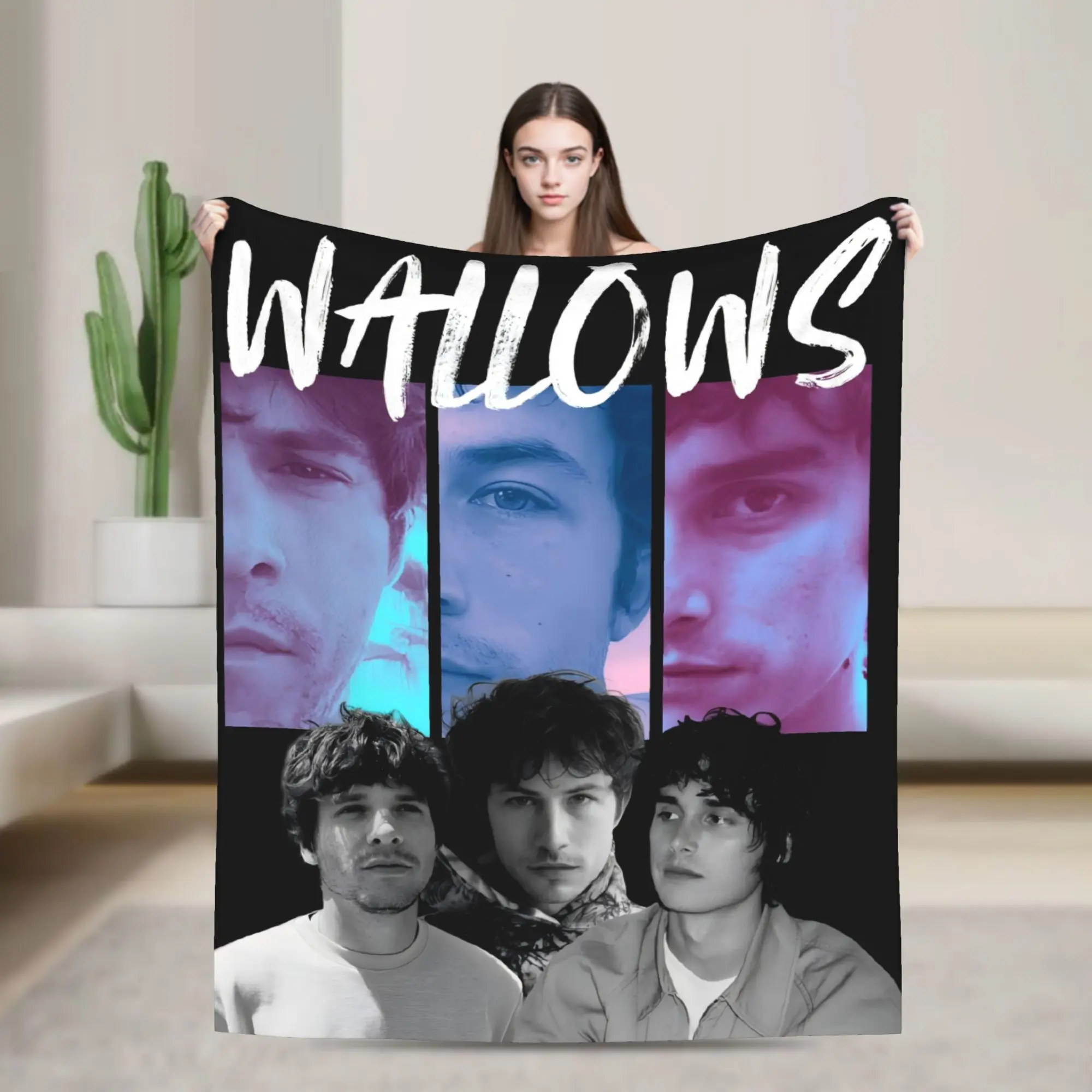 Wallows Band Photo Collage Flannel Blanket Indie Rock Music Throw Blanket Sofa Bedroom Fan Decor