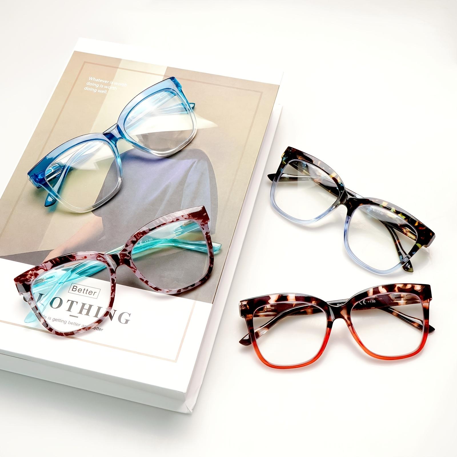 DEAAOK 4 Pack Reading Glasses  Women and Man  Anti Blue Light Readers Anti Eyestrain Reading Glasses Blue Light Blocking Computer Eyeglasses