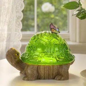 Spring Turtle Snow Globe Decor with 6H Timer, Swirling Glitter Snow Globes Spring Figurine Decor, USB/Battery Operated, for Spring Holiday Home Decor and Gift (Turtle)