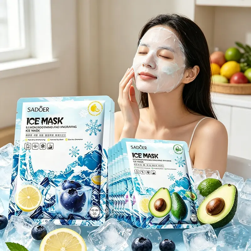 Avocado, Lemon & Blueberry Sheet Mask Set (15 PCS) for Hydration Boost & Brightening Effect, Female Face Care Products