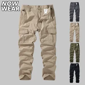 Men's 3-Pack Military Style Cargo Pants - Heavy Duty Utility Trousers with Side Pockets, Comfortable Elastic Waistband Work Pants, Quick-Dry