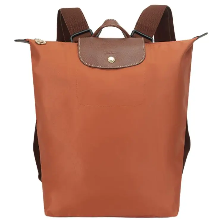 Longchamp Le Pliage Original Textured Logo Nylon Backpack for Women, Brick Red