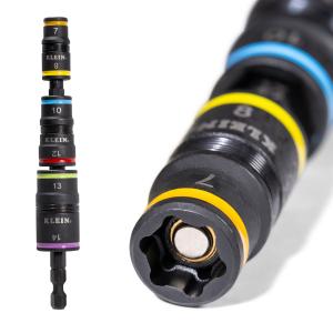 32933M 6-in-1 Metric Impact Socket Set, 3 Flip Sockets with 7, 8, 10, 12, 13 and 14 mm Nut Driver Sizes, Impact Rated 5-Inch Shaft