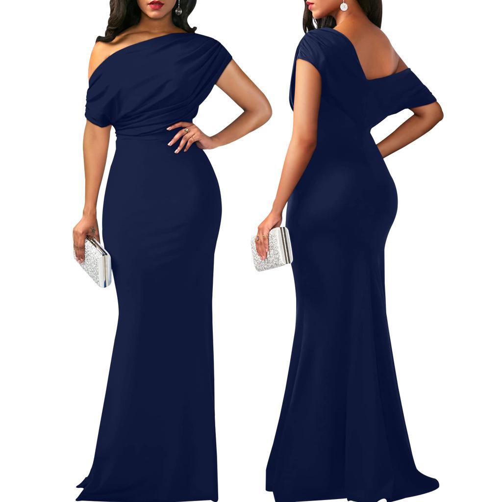 2024 Spring Women Elegant Sleeveless Off Shoulder Bodycon Long Formal Party Dress