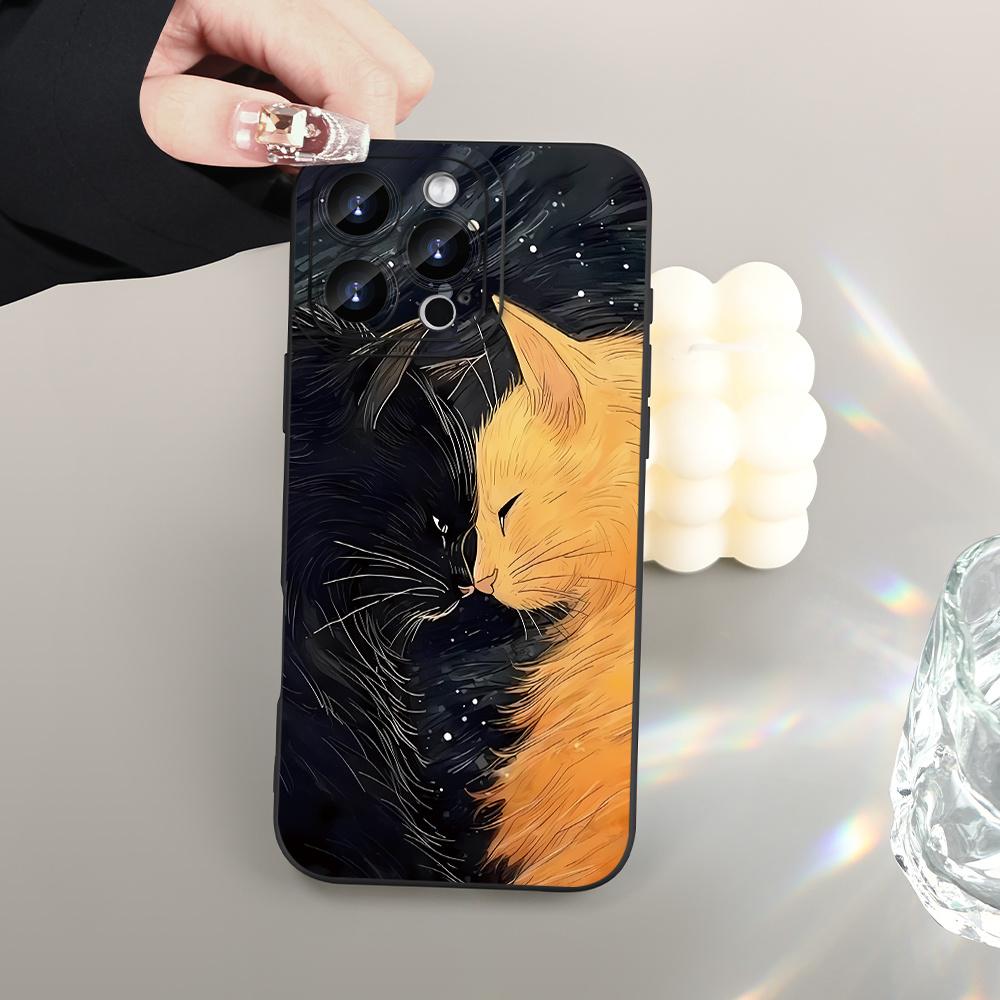 A Popular Creative Cat-Pattern Phone Case, Compatible with Iphone 16/15/14/13/12/11/XS/XR/X/7/8 Plus/Pro/Max/Mini - A Stylish Design Suitable for Everyone, Perfect As a Gift for Friends, Family, Boyfriends, Or Girlfriends.
