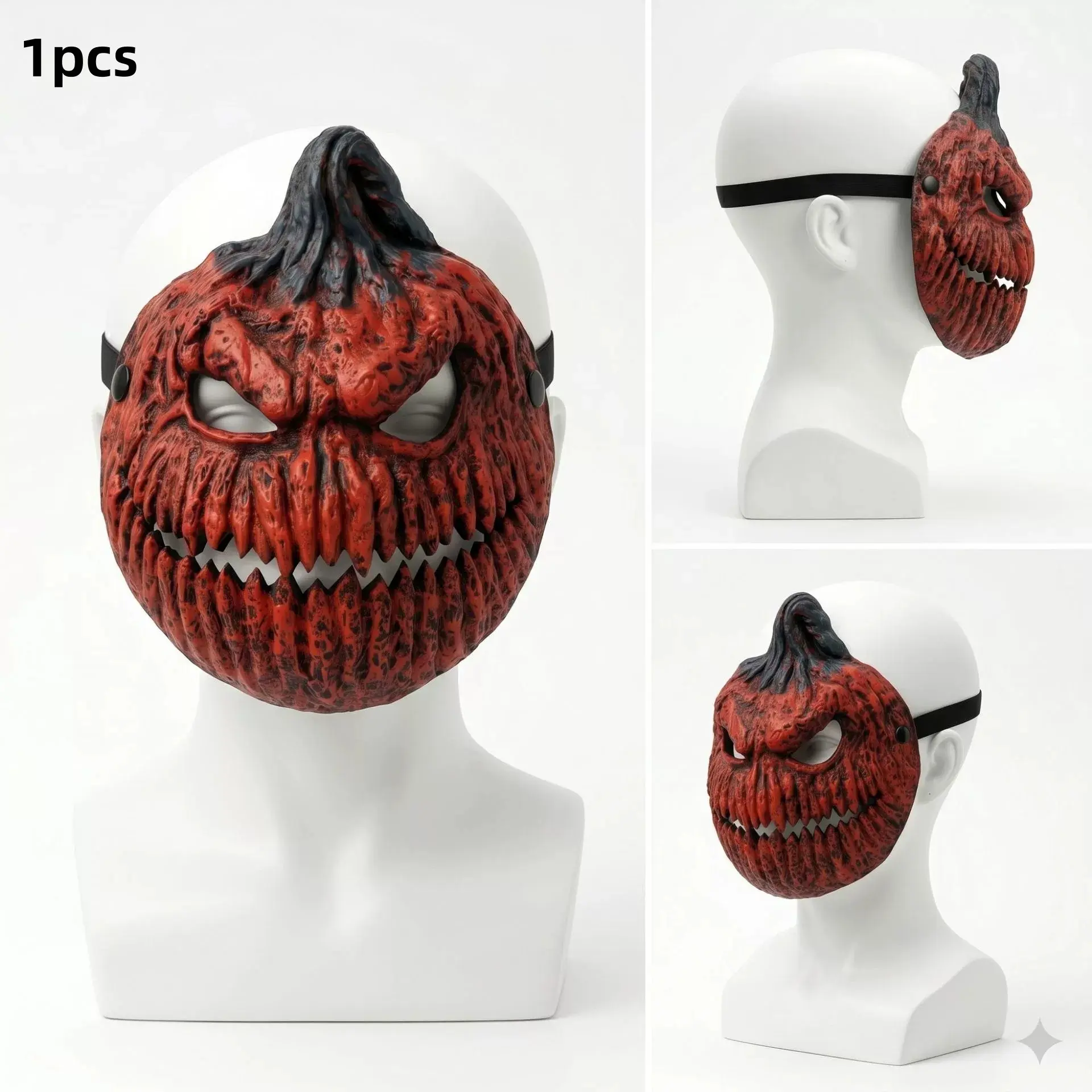Scary Pumpkin Mask PU Foam, Halloween Jack O' Lantern Mask, Horror Cosplay Costume, Party Prop, 1pcs, Uqoxngsx Model