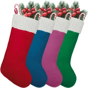 4 Pack 20 Inches Large Christmas Stockings Merry Christmas Holiday Party Decor Hanging Ornaments for Christmas Tree Fireplace Mantle