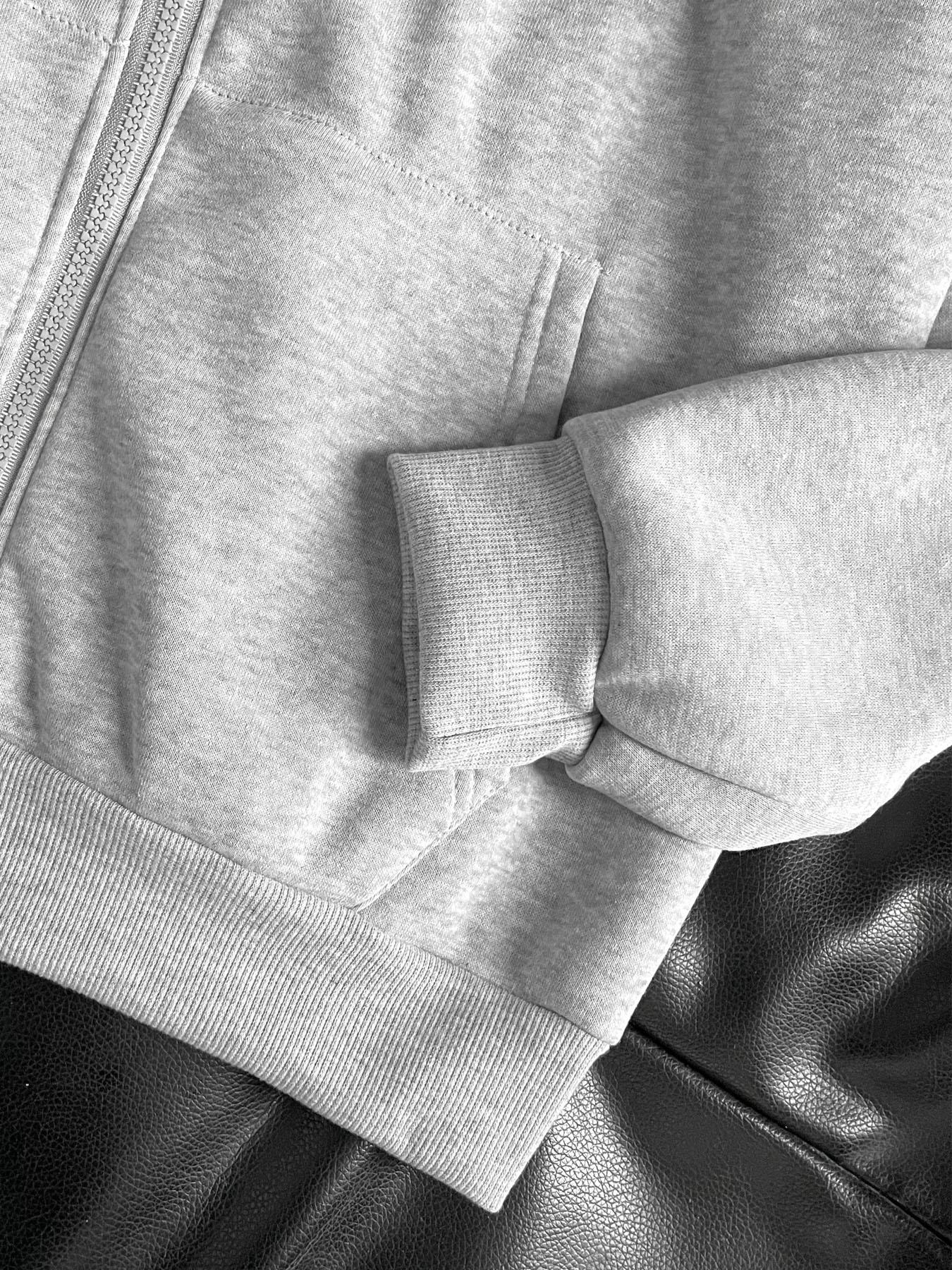 Women's Casual Loose Fit Long Sleeve Hoodie, Lady Vintage Style Zipper Design, Warm Pocketed Sweatshirt for Fall & Winter, Comfortable Daily Wear, Womenswear