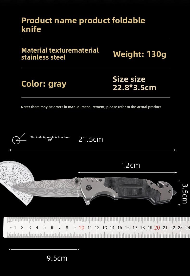 Damascus Tactical Survival Knife G10 Handle Camping Folding Knife Stainless Steel Outdoor Pocket Knife