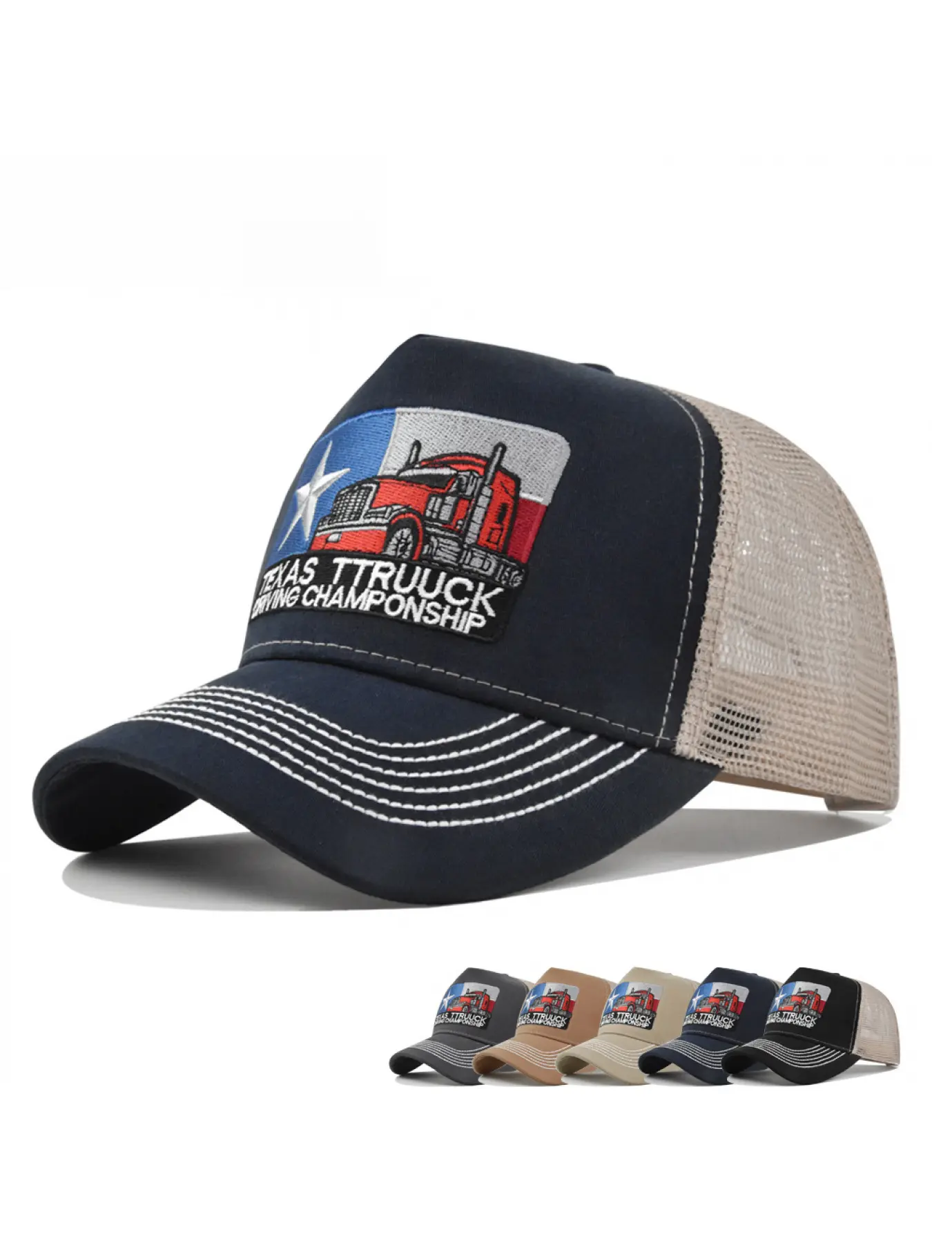 Texas Trucker Cap Embroidered Mesh Baseball Cap Summer Sun Protection Hat Breathable Net Cap for Men Women Patriotic Trucker Cap