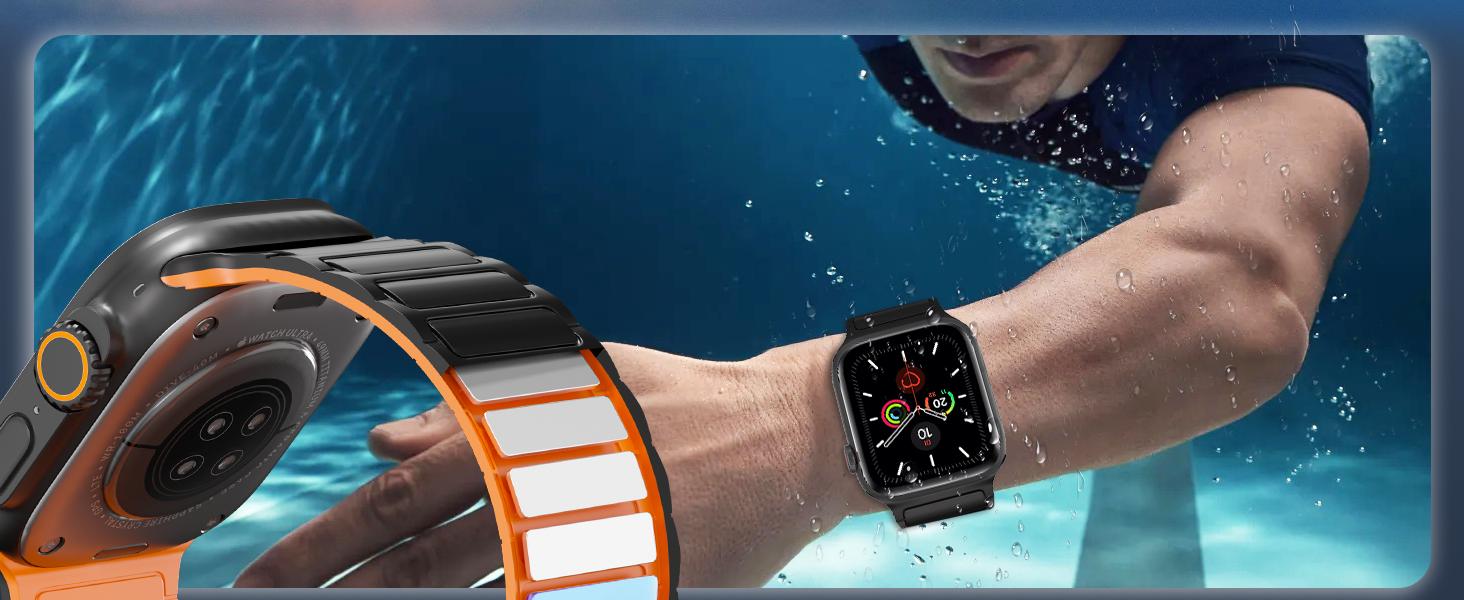 Magnetic Loop Silicone Apple Watch Band – Adjustable Stretch Strap Compatible with 38–49mm Ultra 2, SE & Series 3–9, Soft Lightweight Breathable Wristband for Fitness, Daily Wear & Gift