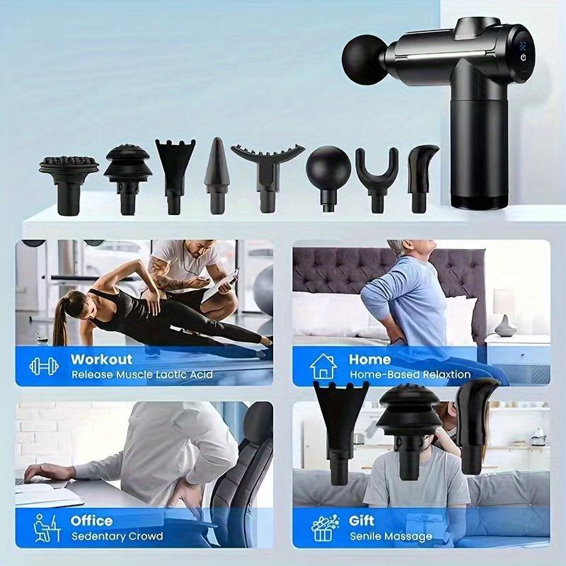 Deep Tissue Electric Massager | 1200mAh Battery | USB Fast Charging | 8 Massage Heads | Full Body Relief for Head, Neck, Arms & Legs | Perfect Gift for Men & Women