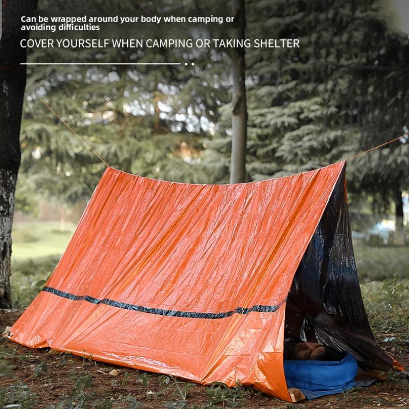3-Second Pop-Up Triangular Tent with 3-Layer Aluminum Coating | Waterproof & Windproof | Includes Emergency Whistle & Paracord | Ideal for Solo Camping/Hiking/Biking | Instant Shelter for Outdoor Adventures Portable Outdoor Equipment Rainproof Tent