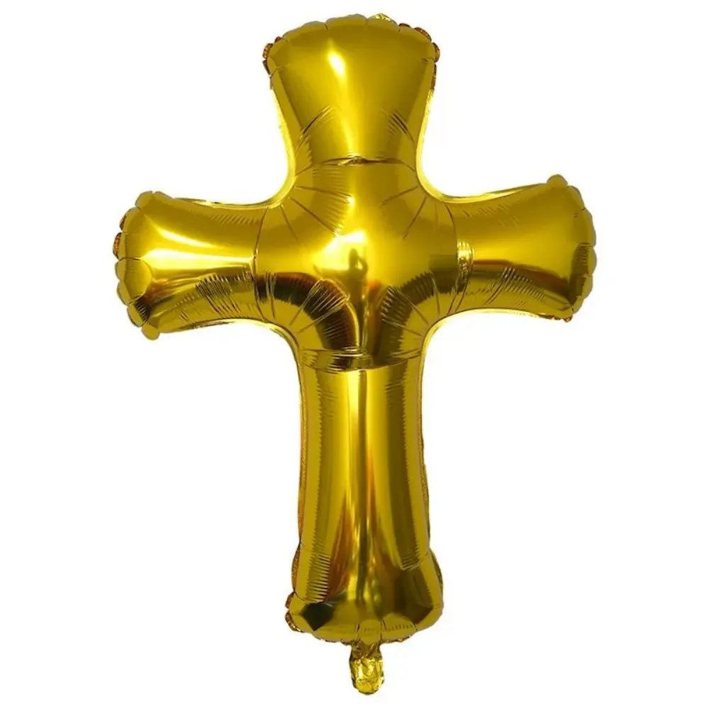 Cross Shape Aluminum Foil Balloon, Baptism Easter Decoration, Baby Shower Party Birthday Home Gathering Event Decorations, 1 Piece Set