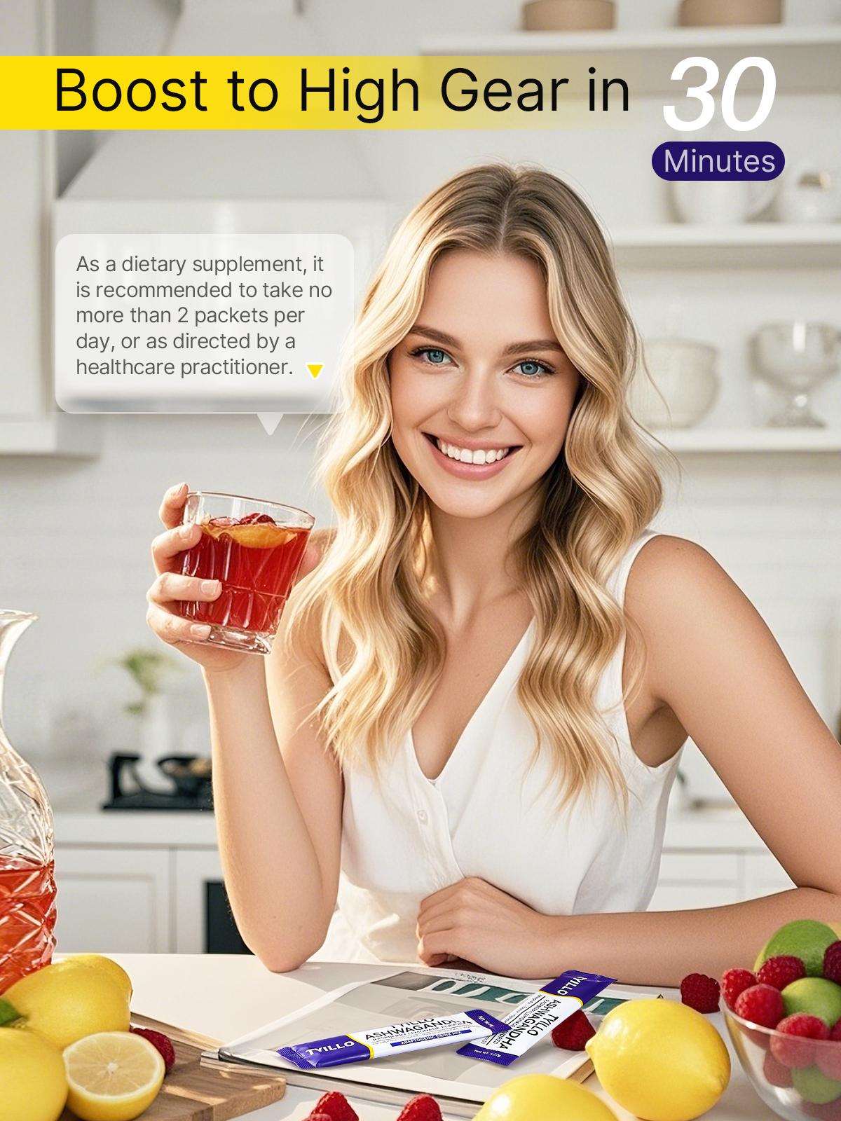 Super Calming Calming Powder Drink Mix Relaxation Stress Relief Cognitive Function Improvement Focus Enhancement Stress Management Immune Boosting Raspberry Lemonade Flavor Daily Stress Solution Suitable for Adults