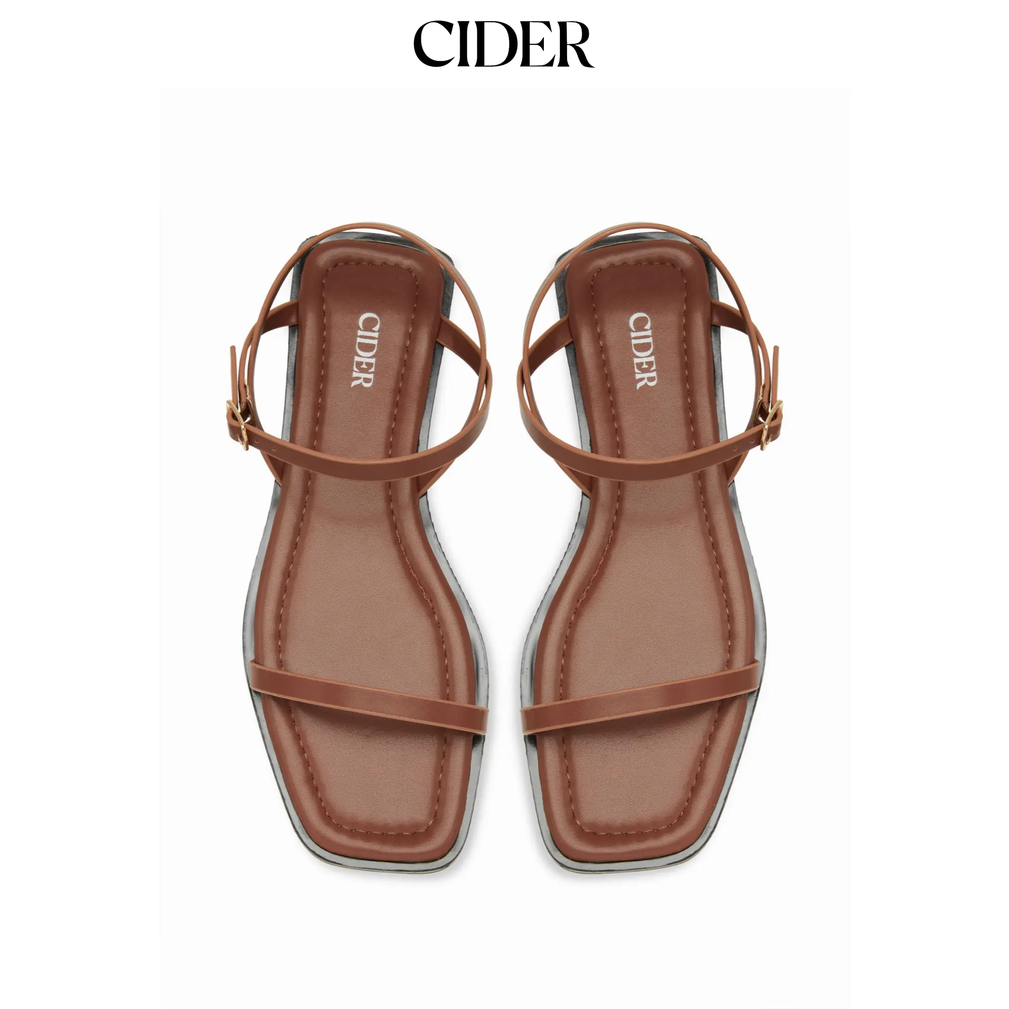 Cider ADJUSTABLE STRAP SQUARE TOE SANDALS SohoChic