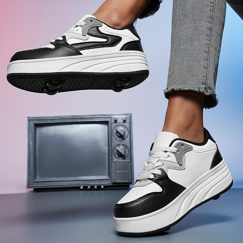 Retro Roller Skate Sneakers - Versatile, Detachable Wheels Outdoor & Streetwear, Comfortable, All-Season