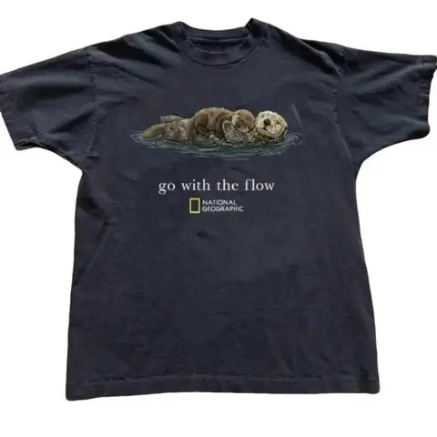 100% Cotton "Go with the Flow" Unisex T-Shirt, Gift, Cute Tops, Tops For Women Boxy Tee