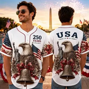 USA 250 Years Baseball Jersey,Unisex USA Shirt, Patriotic Eagle Jersey, 4th of July Gift - Multiple Color Options