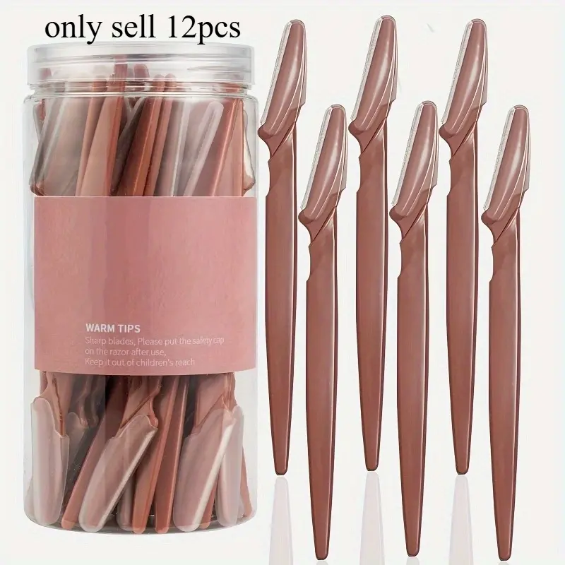 12pcs Eyebrow Razor and Face Razor for Women and Men, Eyebrow Hair Trimmer and Shaver with Protective Cover, Home Beauty Tool, Cosmetic Tools