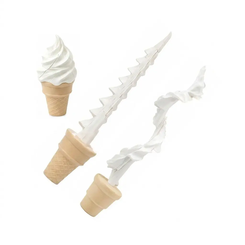 3D Printed Ice Cream Spiral Extendable Sword, Stretchy Stress Relief Toy, Surprise Pull-Out Prank Gift, Ideal for Parties and Adults