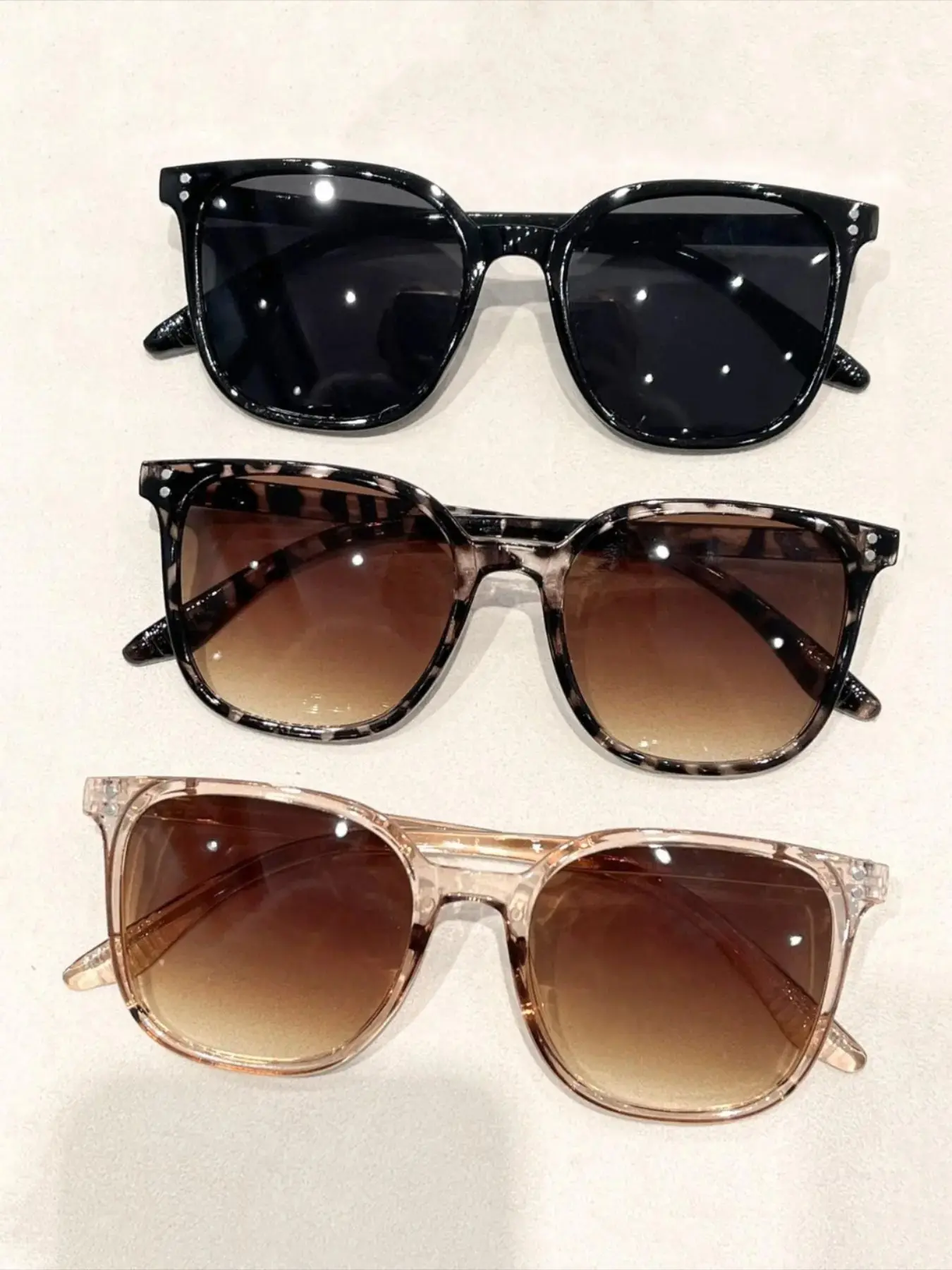 3 Pairs Women's Vintage Leopard Print Sunglasses Set, Lightweight Durable, UV Protection, Sun Protective Sunglasses, Ideal for Driving Shopping Parties, Summer Essential, Leopard Pattern Sunglasses