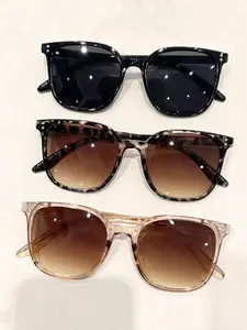 3 Pairs Women's Vintage Leopard Print Sunglasses Set, Lightweight Durable, UV Protection, Ideal for Driving Shopping Parties, Summer Essential