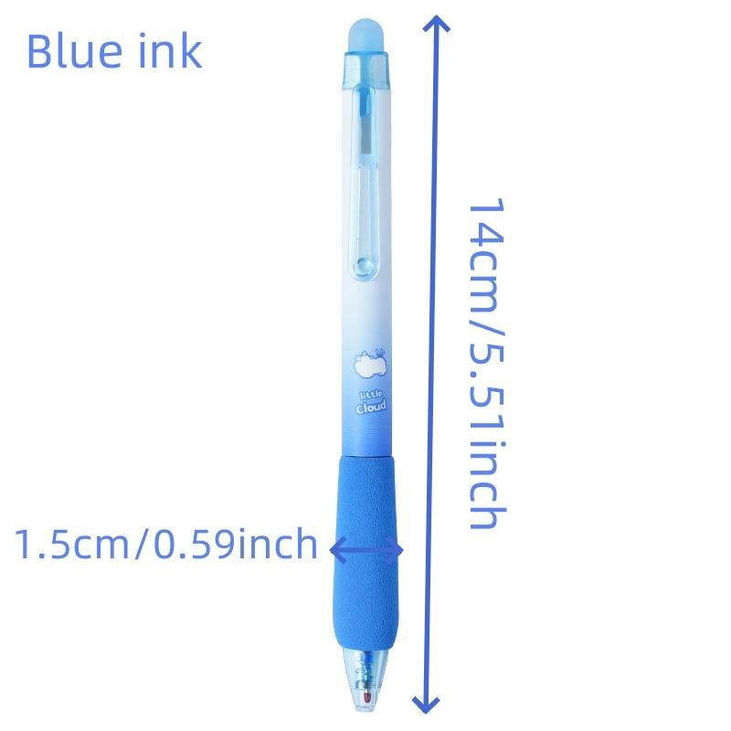 4pcs Magic Erasable Gel Pens, Cloud Design Sponge Click Pens, Fresh Style Writing Set, Smooth Writing Pens, Essential for Exams and Practice Tests